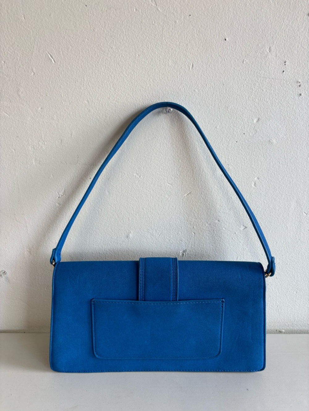 Moda Luxe Blue Suede Shoulder Bag — image 2 of 7